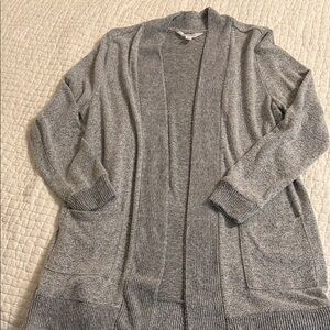 Market & Spruce Open-Front Heather Gray Cardigan